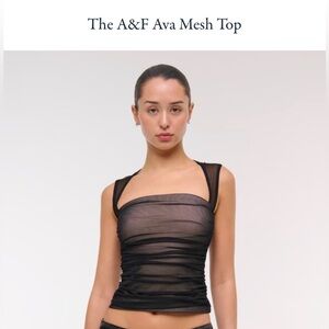 Abercrombie & Fitch Ava Mesh Black Top- SMALL